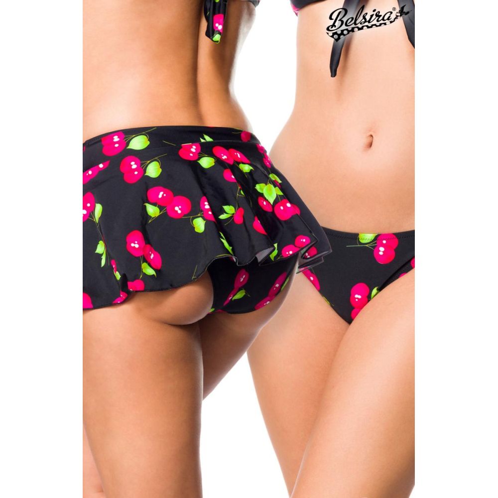 Belsira - Vintage Bikinirock - Schwarz/Rosa